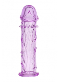 Гладкая фиолетовая насадка с усиками под головкой - 12,5 см. - Toyfa Basic - в Архангельске купить с доставкой