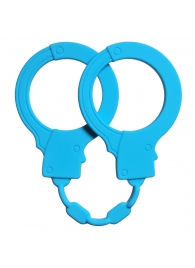 Голубые силиконовые наручники Stretchy Cuffs Turquoise - Lola Games - купить с доставкой в Архангельске