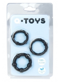 Набор из 3 чёрных эрекционных колец A-toys - A-toys - в Архангельске купить с доставкой