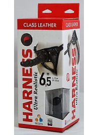Насадка-фаллоимитатор на кожаных трусиках Harness Ultra Realistic 6,5  - 18,5 см. - LOVETOY (А-Полимер) - купить с доставкой в Архангельске