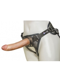 Насадка-фаллоимитатор на кожаных трусиках Harness Ultra Realistic 7  - 18 см. - LOVETOY (А-Полимер) - купить с доставкой в Архангельске