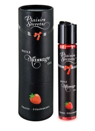 Массажное масло с ароматом клубники Huile de Massage Gourmande Fraise des Bois - 59 мл. - Plaisir Secret - купить с доставкой в Архангельске