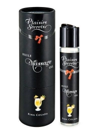 Массажное масло с ароматом пина колады Huile de Massage Gourmande Pina Colada - 59 мл. - Plaisir Secret - купить с доставкой в Архангельске