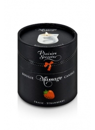Массажная свеча с ароматом клубники Bougie de Massage Gourmande Fraise - 80 мл. - Plaisir Secret - купить с доставкой в Архангельске