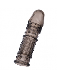 Дымчатая закрытая насадка ToyFa XLover с чешуйками и пупырышками - 13,5 см. - ToyFa - в Архангельске купить с доставкой