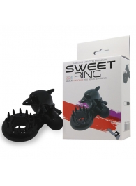 Чёрное эрекционное виброкольцо Sweet Ring с дельфинчиком - Baile - в Архангельске купить с доставкой