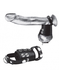 Кольцо на член и мошонку Cock Ring With 2  Ball Stretcher And Optional Weight Ring - BlueLine - в Архангельске купить с доставкой
