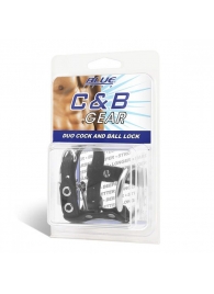 Утяжка на пенис на замочке Duo Cock And Ball Lock - BlueLine - купить с доставкой в Архангельске