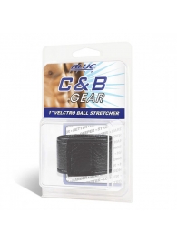 Чёрная утяжка на мошонку 1  Velcro Ball Stretcher - BlueLine - купить с доставкой в Архангельске