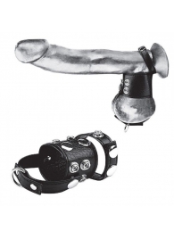 Утяжка на пенис и мошонку Cock Ring With 1.5  Ball Stretcher And Optional Weight Ring - BlueLine - купить с доставкой в Архангельске