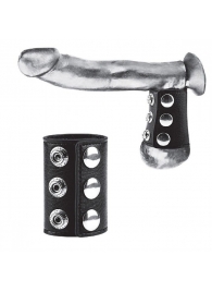Утяжка на пенис на кнопочках 100% PVC STRAP WITH METAL SNAP - BlueLine - купить с доставкой в Архангельске