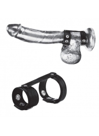 Утяжка на пенис с клёпками Duo Snap Cock And Ball Ring - BlueLine - купить с доставкой в Архангельске