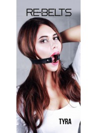 Чёрный кожаный чокер-кляп Tyra Black - Rebelts - купить с доставкой в Архангельске