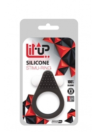 Чёрное эрекционное кольцо LIT-UP SILICONE STIMU RING 1 BLACK - Dream Toys - в Архангельске купить с доставкой