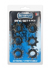 Набор из 6 дымчатых эрекционных колец MENZSTUFF 6PC STRECHEABLE RING SET - Dream Toys - в Архангельске купить с доставкой