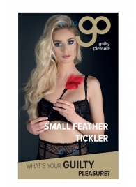 Пластиковая метелочка с красными пёрышками Small Feather Tickler - 32 см. - Blush Novelties - купить с доставкой в Архангельске