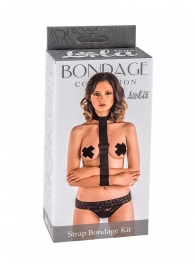 Ошейник с длинной лентой и наручниками Strap Bondage Kit Plus Size - Lola Games - купить с доставкой в Архангельске