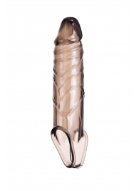 Дымчатая фаллическая насадка с подхватом и закрытой головкой - 16,2 см. - ToyFa - в Архангельске купить с доставкой