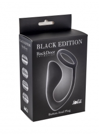 Чёрное эрекционное кольцо с анальной пробкой Button Anal Plug - Lola Games - в Архангельске купить с доставкой