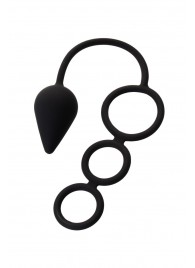 Тройное эрекционное кольцо с анальным хвостом Drop M-size - Erotist Adult Toys - в Архангельске купить с доставкой