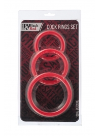 Набор из 3 красных эрекционных колец различного диаметра - ToyFa - в Архангельске купить с доставкой