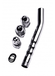 Металлический анальный душ с тремя насадками - ToyFa - купить с доставкой в Архангельске
