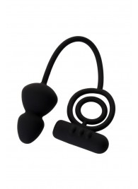 Чёрное эрекционное кольцо с вибростимулятором и анальным хвостом - Erotist Adult Toys - в Архангельске купить с доставкой