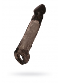 Чёрная насадка на пенис Tс подхватом - 19,5 см. - ToyFa - в Архангельске купить с доставкой