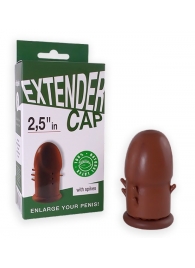 Коричневый латексный удлинитель пениса 2.5 in с шипиками - Sitabella - в Архангельске купить с доставкой