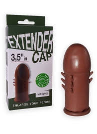 Коричневый латексный удлинитель пениса 3.5 in с шипиками - Sitabella - в Архангельске купить с доставкой
