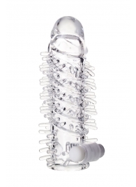 Насадка на пенис TOYFA A-Toys с вибропулей и шипами - 13,4 см. - A-toys - в Архангельске купить с доставкой