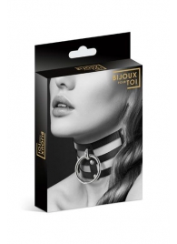 Чёрный тройной чокер с большим кольцом - Bijoux Pour Toi - купить с доставкой в Архангельске