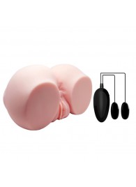Телесный мастурбатор с двумя любовными тоннелями и вибрацией - Baile - в Архангельске купить с доставкой