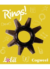 Чёрное эрекционное кольцо Rings Cogweel - Lola Games - в Архангельске купить с доставкой