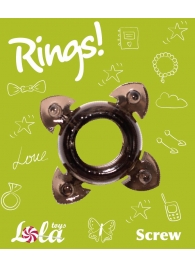 Чёрное эрекционное кольцо Rings Screw - Lola Games - в Архангельске купить с доставкой