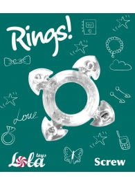 Прозрачное эрекционное кольцо Rings Screw - Lola Games - в Архангельске купить с доставкой