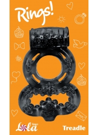 Чёрное эрекционное кольцо Rings Treadle с подхватом - Lola Games - в Архангельске купить с доставкой