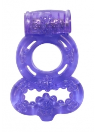 Фиолетовое эрекционное кольцо Rings Treadle с подхватом - Lola Games - в Архангельске купить с доставкой