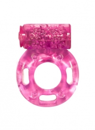 Розовое эрекционное кольцо с вибрацией Rings Axle-pin - Lola Games - в Архангельске купить с доставкой