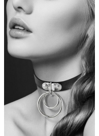 Черный чокер с двумя кольцами - Bijoux Pour Toi - купить с доставкой в Архангельске