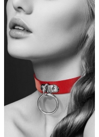 Красный узенький чокер с кольцом - Bijoux Pour Toi - купить с доставкой в Архангельске