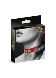 Красный узенький чокер с кольцом - Bijoux Pour Toi - купить с доставкой в Архангельске