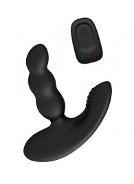 Черный силиконовый стимулятор простаты Levett Nitoc с пультом ДУ - Levett - в Архангельске купить с доставкой