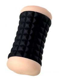 Двухсторонний мастурбатор JOS JANICE в черном цилиндре - JOS - в Архангельске купить с доставкой