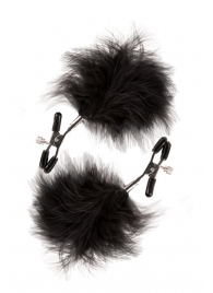Зажимы для сосков с пухом FEATHERED NIPPLE CLAMPS - Blush Novelties - купить с доставкой в Архангельске