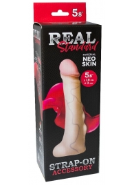 Реалистичная насадка с мошонкой REAL Standard - 18 см. - LOVETOY (А-Полимер) - купить с доставкой в Архангельске