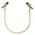 Чёрные с золотом зажимы на соски Gold Chain Nipple Clamps - Pipedream - купить с доставкой в Архангельске
