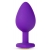 Фиолетовая анальная пробка Bling Plug Large с золотистым стразом - 9,5 см. - Blush Novelties - купить с доставкой в Архангельске