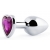 Серебристая анальная пробка с фиолетовым кристаллом-сердечком - 8 см. - Anal Jewelry Plug - купить с доставкой в Архангельске