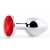 Серебристая анальная пробка с красным стразом - 7,2 см. - Anal Jewelry Plug - купить с доставкой в Архангельске